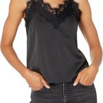 The Drop Women's Standard Natalie V-Neck Lace-Trimmed Camisole Tank Top